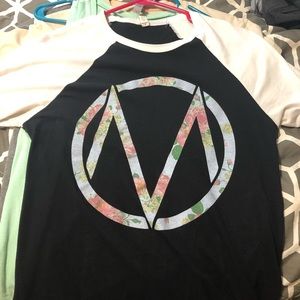 The Maine Band floral logo baseball tee